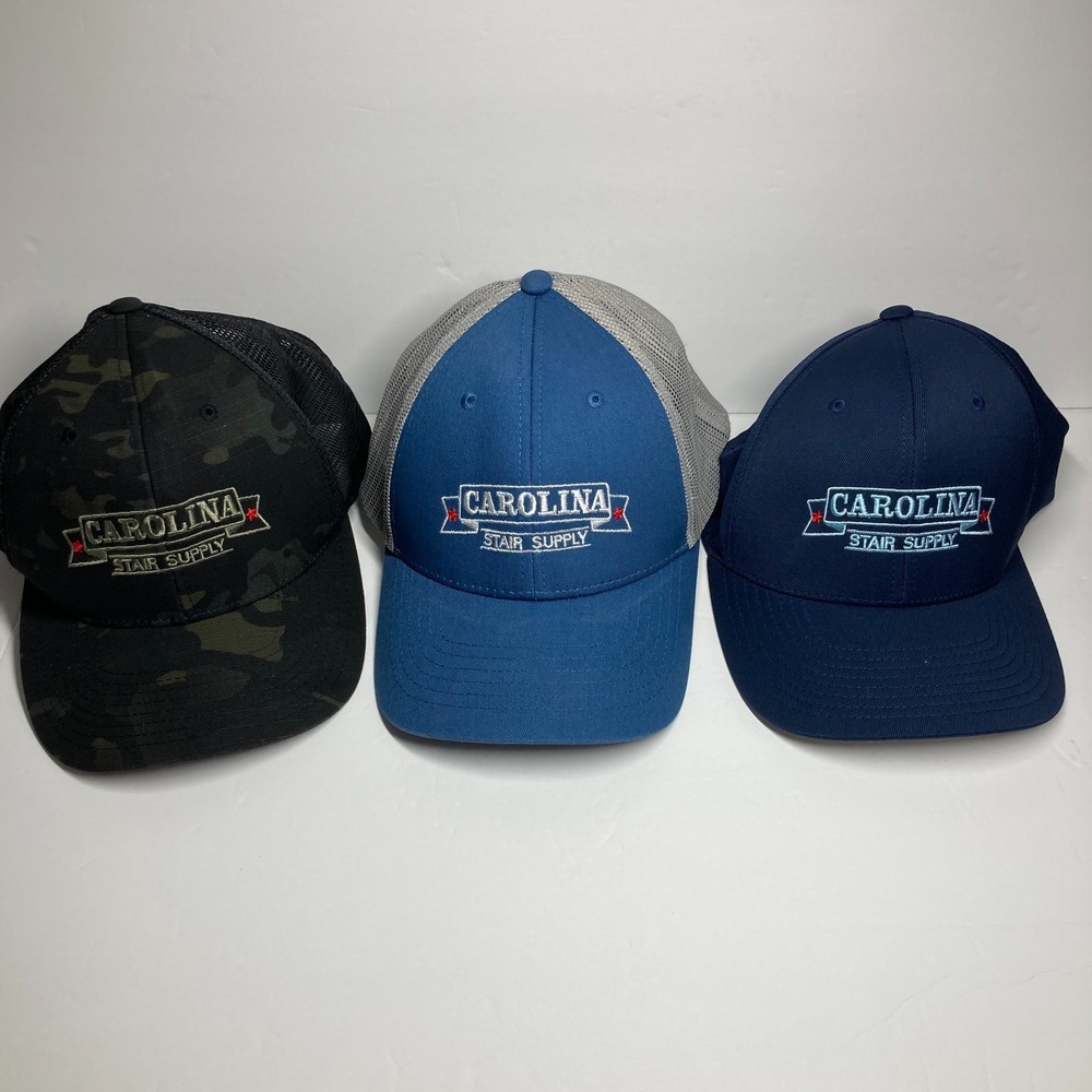 Carolina Stair Supply Caps Hats Lot of 3 Adult Mesh Adjustable Snapback STAINS